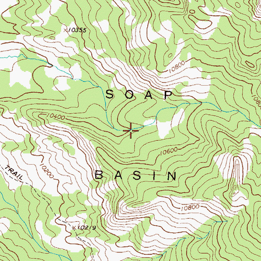 Topographic Map of Soap Basin, CO