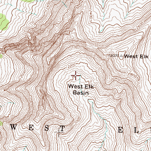 Topographic Map of West Elk Basin, CO