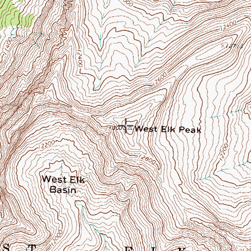 Topographic Map of West Elk Peak, CO