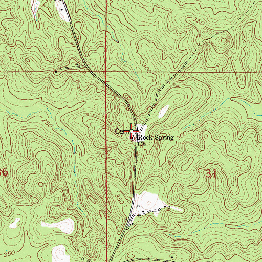 Topographic Map of Rock Springs Cemetery, AL