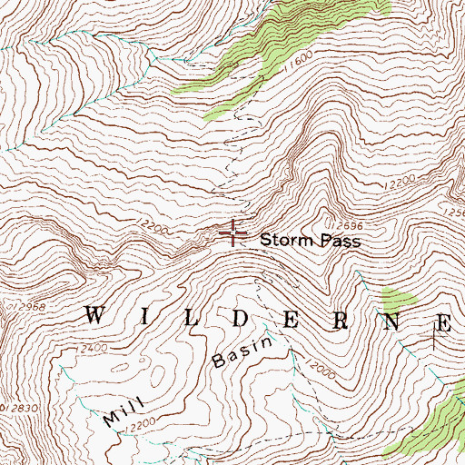Topographic Map of Storm Pass, CO