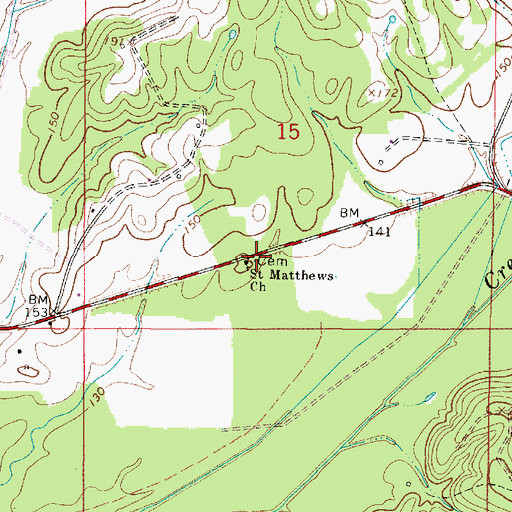 Topographic Map of Saint Mathews Cemetery, AL