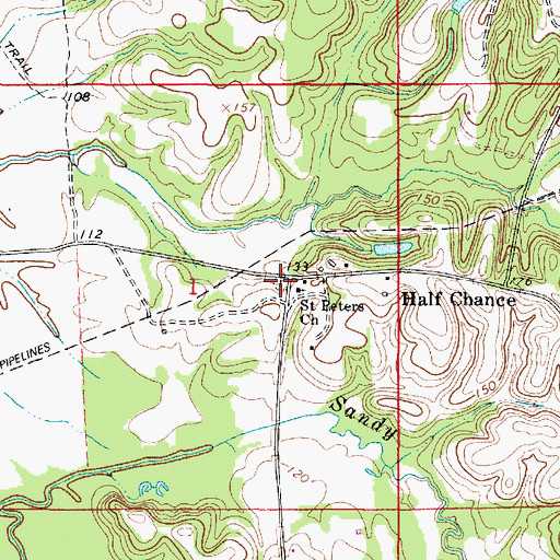 Topographic Map of Saint Peter Cemetery, AL