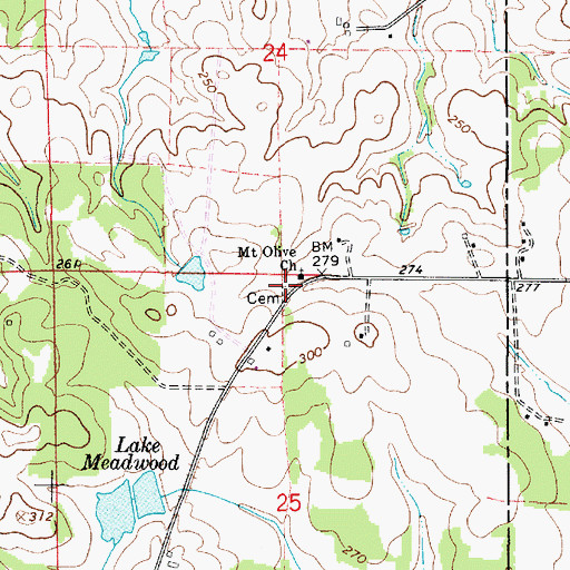 Topographic Map of Mount Olive Cemetery, AL