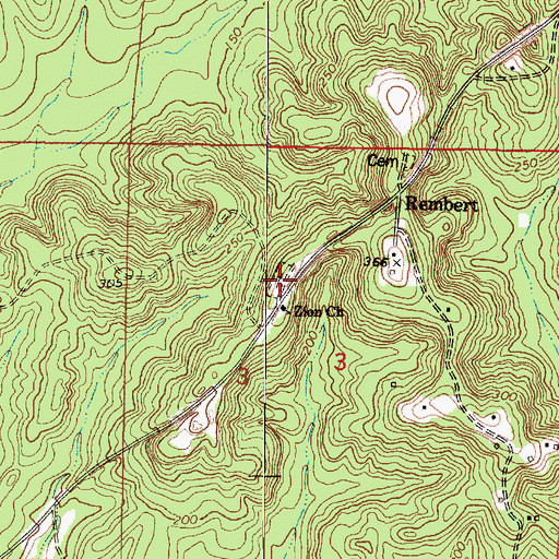 Topographic Map of Zion Cemetery, AL