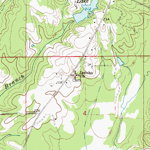 Topographic Map of Jericho Cemetery, AL