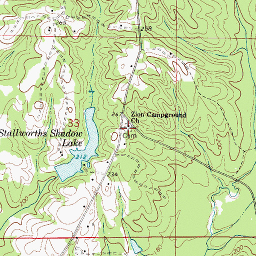 Topographic Map of Zion Campground Cemetery, AL