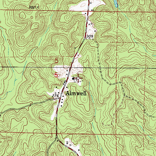 Topographic Map of Aimwell Cemetery, AL