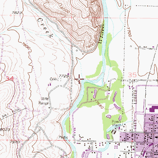 Topographic Map of Antelope Creek, CO