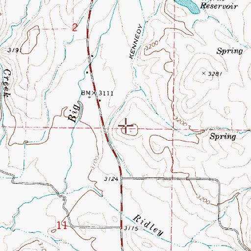 Topographic Map of Big Creek Cemetery, OR