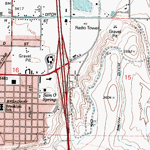 Topographic Map of Baker City Chinese Cemetery (historical), OR