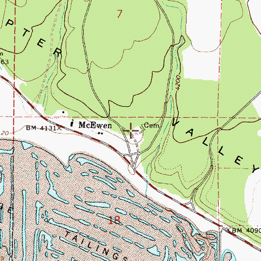 Topographic Map of McEwen Cemetery, OR
