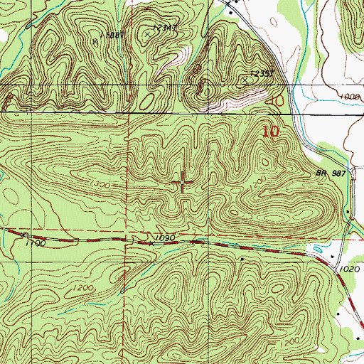 Topographic Map of Turners Mountain, AR