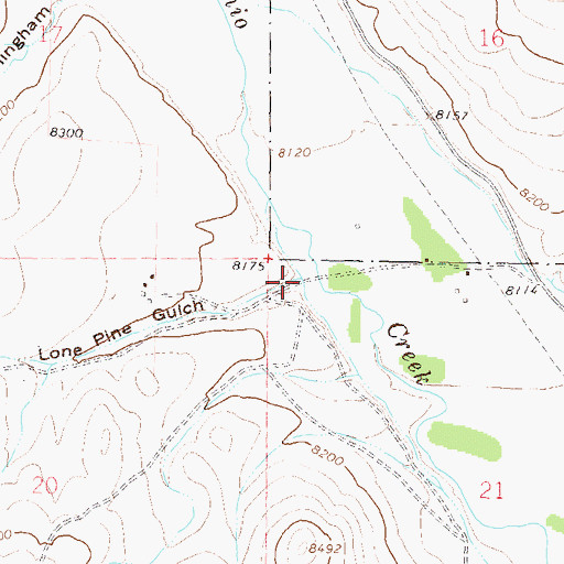 Topographic Map of Lone Pine Gulch, CO