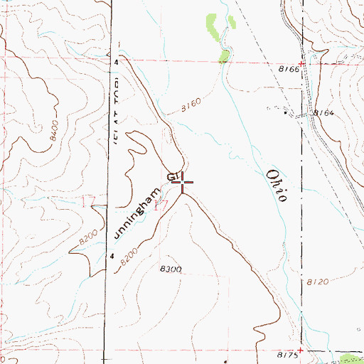 Topographic Map of Cunningham Gulch, CO