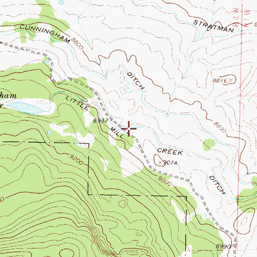 Topographic Map of Little Mill Creek Ditch, CO