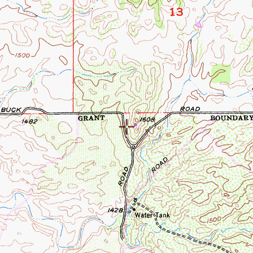 Topographic Map of Bell Ranch Vineyards, CA