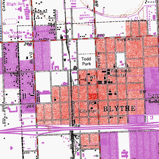 Topographic Map of First Baptist Church, CA