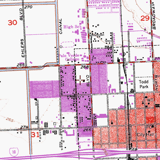 Topographic Map of First Southern Baptist Church, CA
