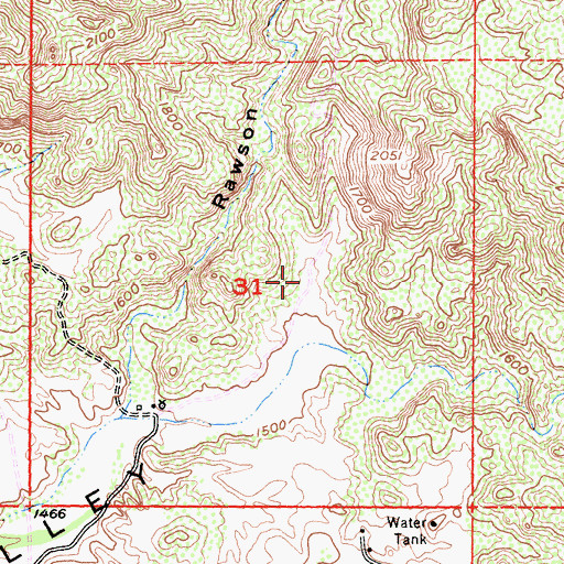 Topographic Map of Indian Oaks, CA