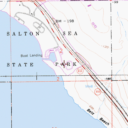 Topographic Map of Los Frijoles Campground, CA