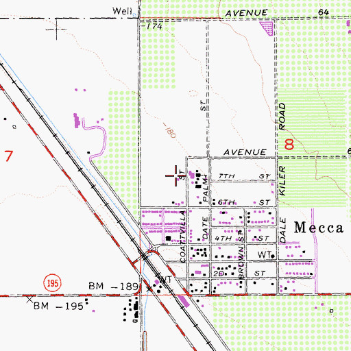 Topographic Map of Mecca-North Shore Branch Riverside Public Library, CA