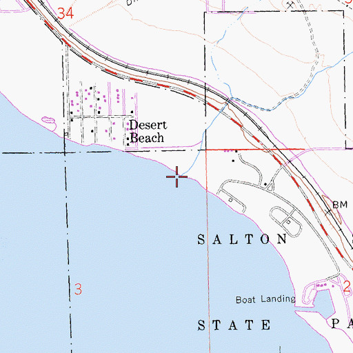 Topographic Map of North Shore Marina, CA