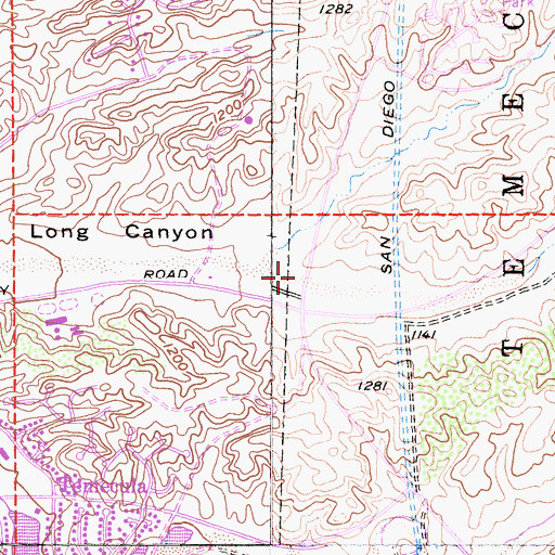 Topographic Map of Palomar Village Shopping Center, CA