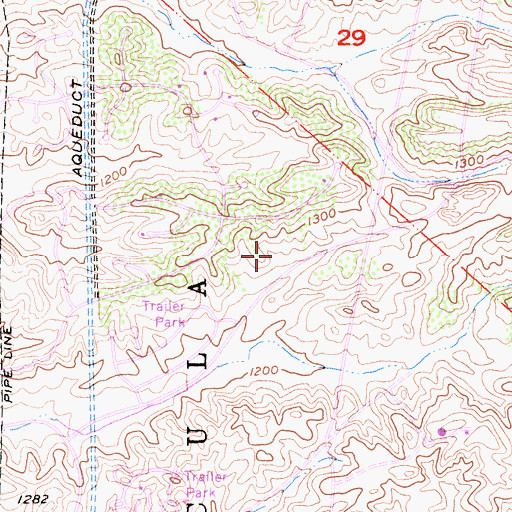 Topographic Map of Rancho Elmentary School, CA
