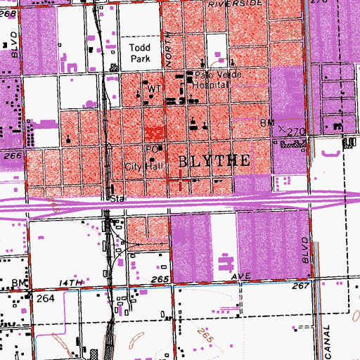 Topographic Map of Saint Paul Baptist Church, CA