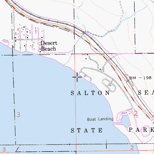 Topographic Map of Sneaker Beach, CA