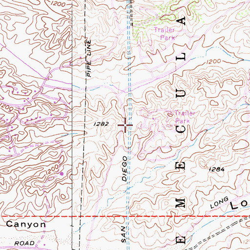 Topographic Map of Veterans Park, CA