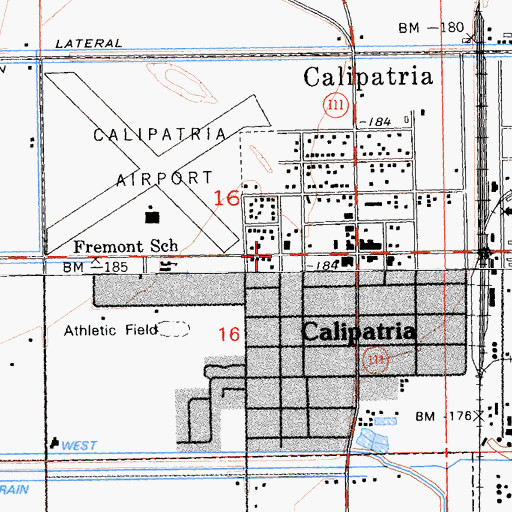 Topographic Map of Calipatria Branch Imperial County Free Library, CA