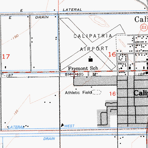 Topographic Map of Calipatria High School, CA