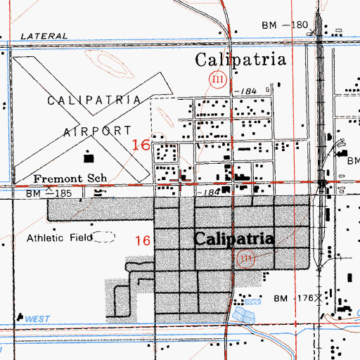Topographic Map of Calipatria Park, CA