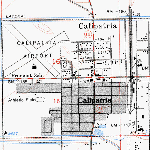 Topographic Map of Calipatria Post Office, CA