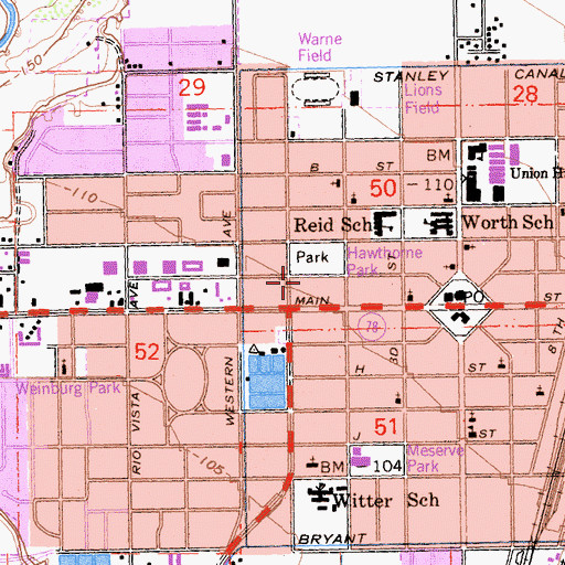 Topographic Map of Church of the Nazarene, CA