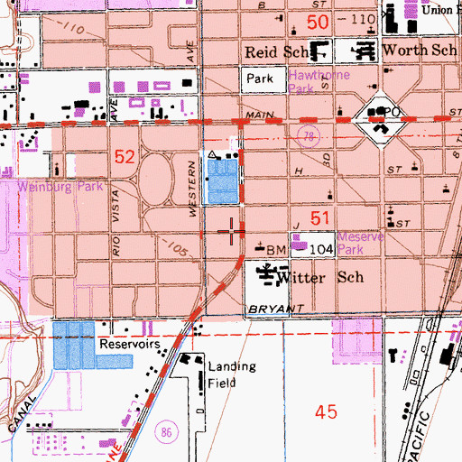 Topographic Map of Church of the Nazarene, CA