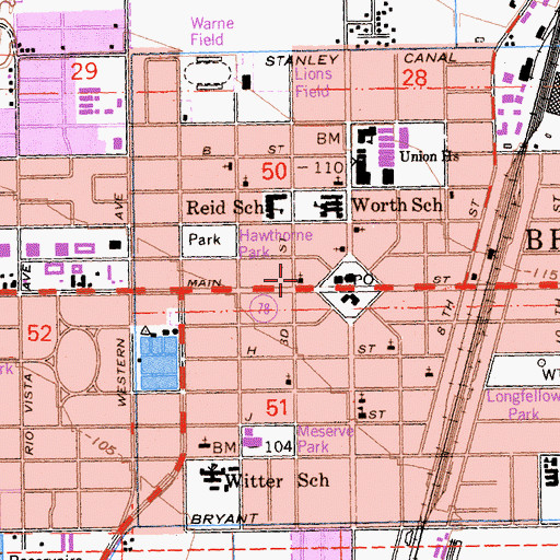 Topographic Map of First Presbyterian Church, CA