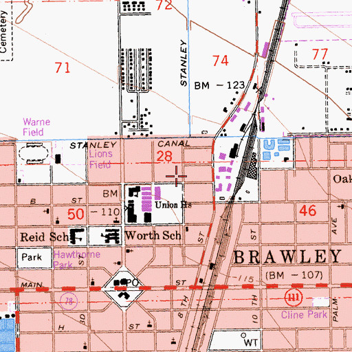 Topographic Map of First Southern Baptist Church (historical), CA