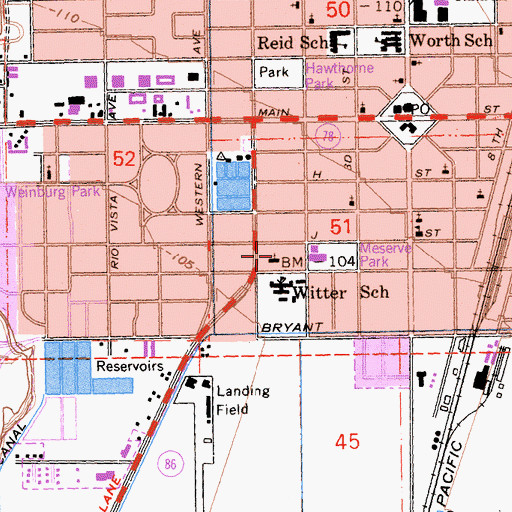 Topographic Map of First United Methodist Church of Brawley, CA