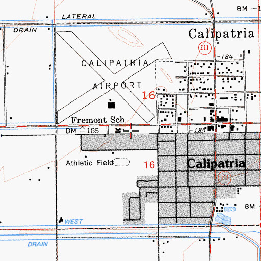 Topographic Map of Fremont Primary School, CA