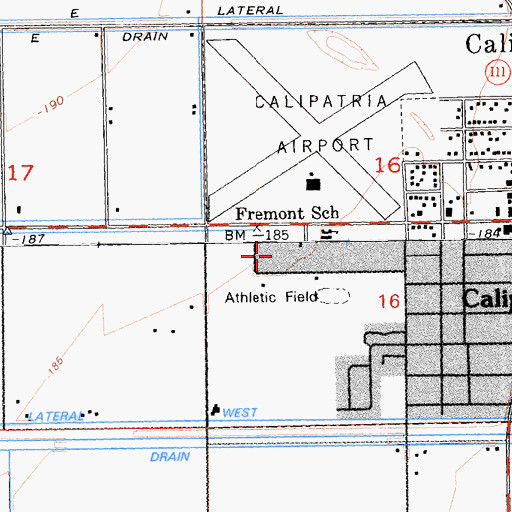 Topographic Map of Midway High School, CA