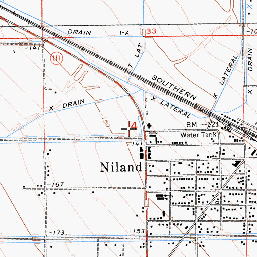 Topographic Map of Niland Park, CA