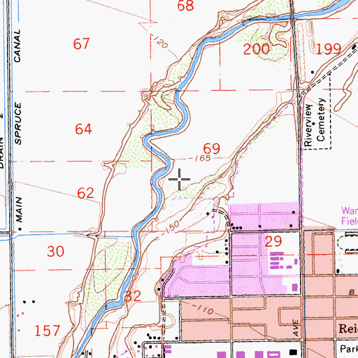 Topographic Map of Pat Williams Park, CA