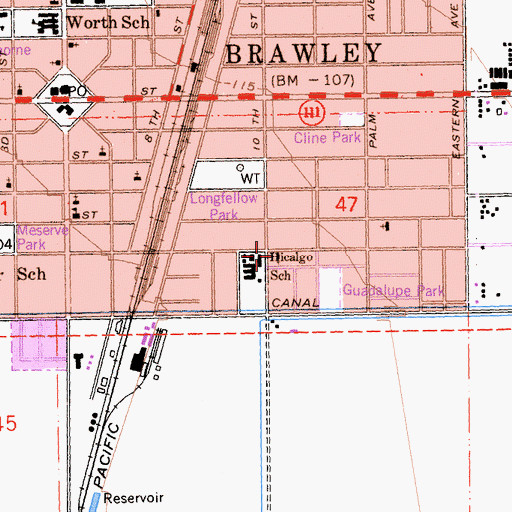 Topographic Map of Saint Margaret Mary Catholic Church, CA
