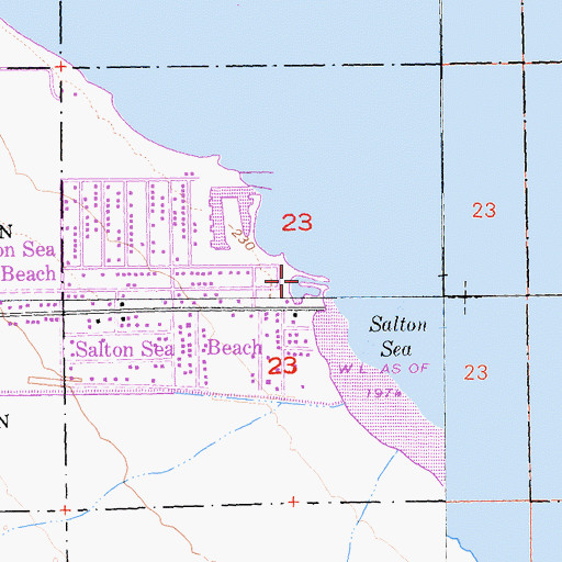 Topographic Map of Salton Sea Beach Marina, CA