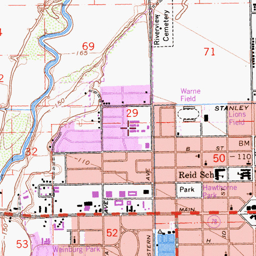 Topographic Map of Phil D Swing Elementary School, CA