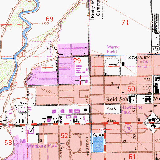 Topographic Map of Western Baptist Christian School, CA