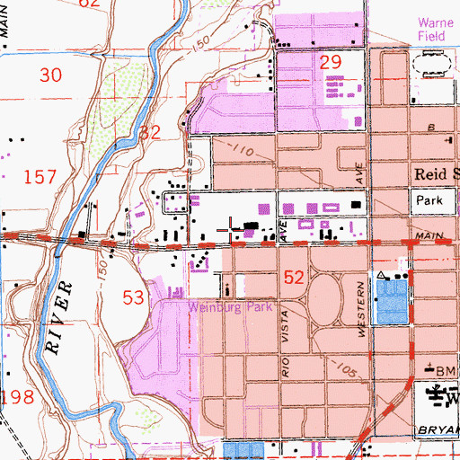Topographic Map of Westgate Shopping Center, CA